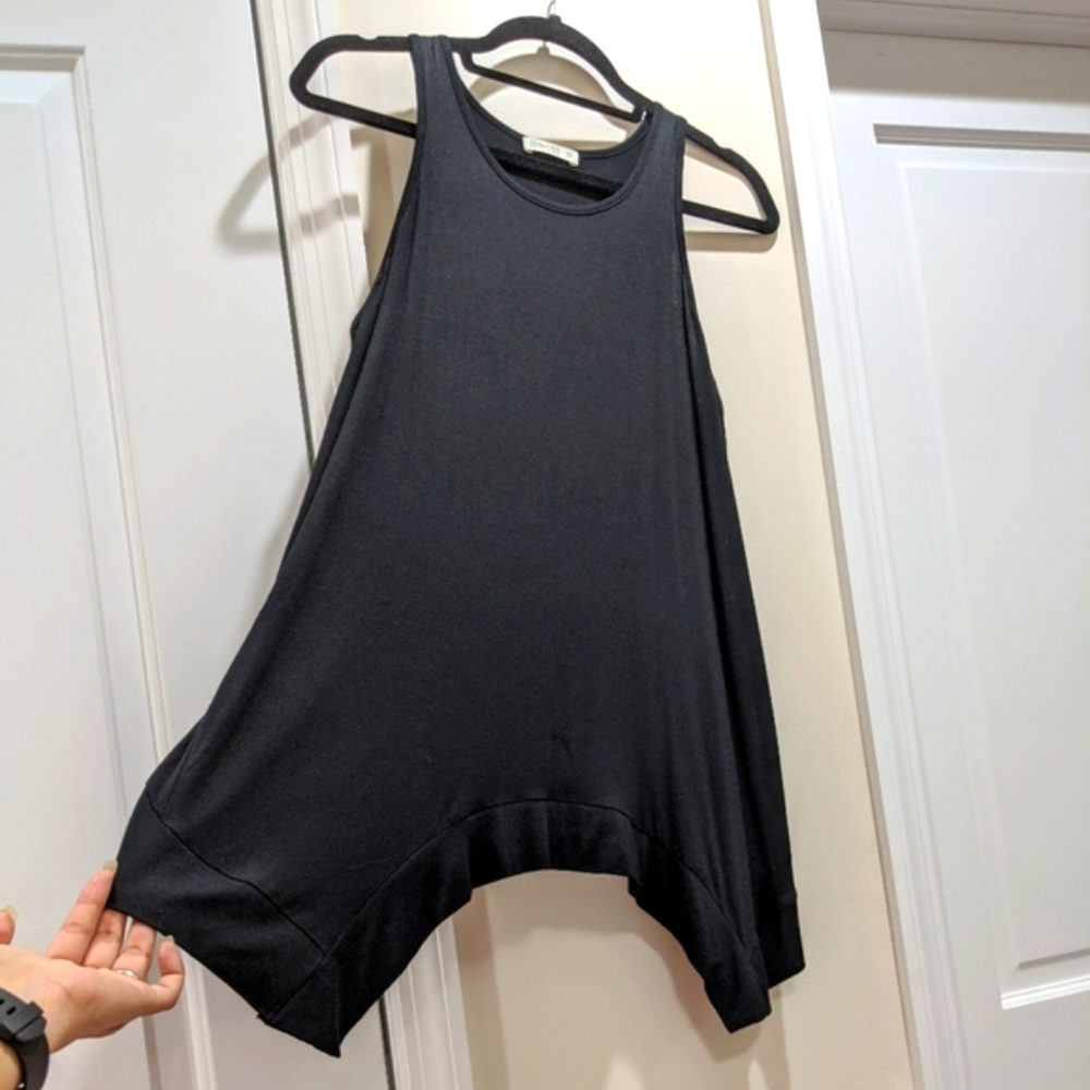 love, FIRE Overlapping Back with Sharkbite Hem Top